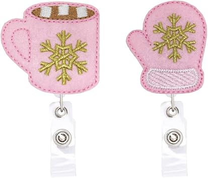 Christmas Day Gifts Badge Reels Retractable, with Alligator Clip,24in Nylon Cord, Nurse Office Employee Name Badge
