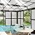 Domi 12x14FT All Season Sunroom, Outdoor Permanent Wall Mounted Solarium with Detachable Polycarbonate Windows, Aluminum Lean to Gazebo Sun Room with 2 Lockable Sliding Doors for Garden Patio Deck