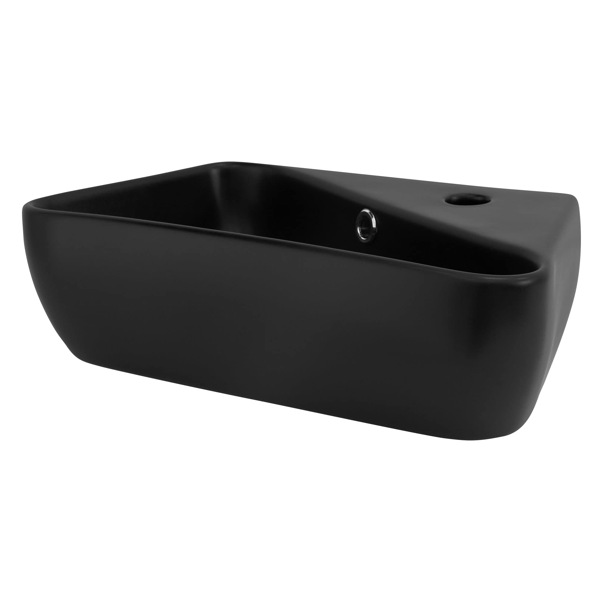 ML-Design Lavabo de Cerámica Negro Mate Redondo Ø 280 x 150 mm Con Agujero De Desagüe Lavamanos Moderno De Encimera Sobremesa De Superficie Pila Para Baño Aseo Fregadero Diseño Minimalista — view 24
