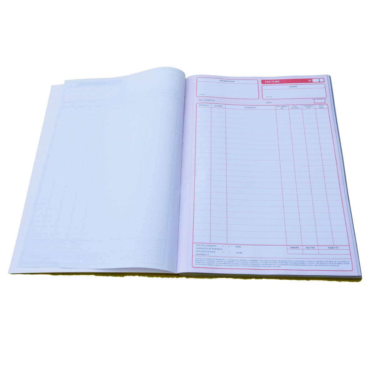 Manifold Factures avec mention de TVA Tripli A4 Taille: 210 x 297 mm / 21 x 29,7 cm Foliotage 50 feuillets Tripli autocopiants EZ Office