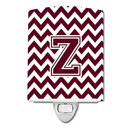 Lámpara de noche cerámica Letter Z chevron multicolor