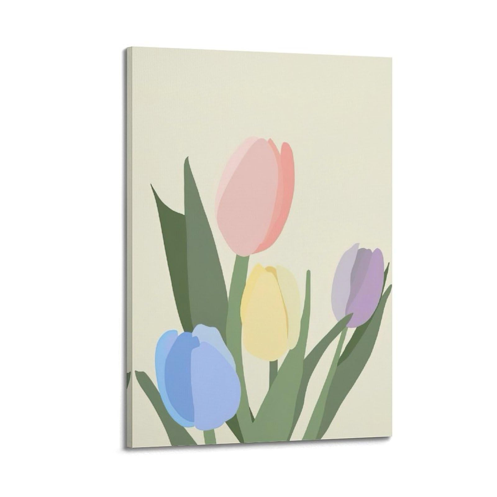 DLJGDS Simple Plant Poster Illustration Tulip Decorative Painting Canvas Wall Posters And Modern Family Bedroom Decor 20x30inch(50x75cm)