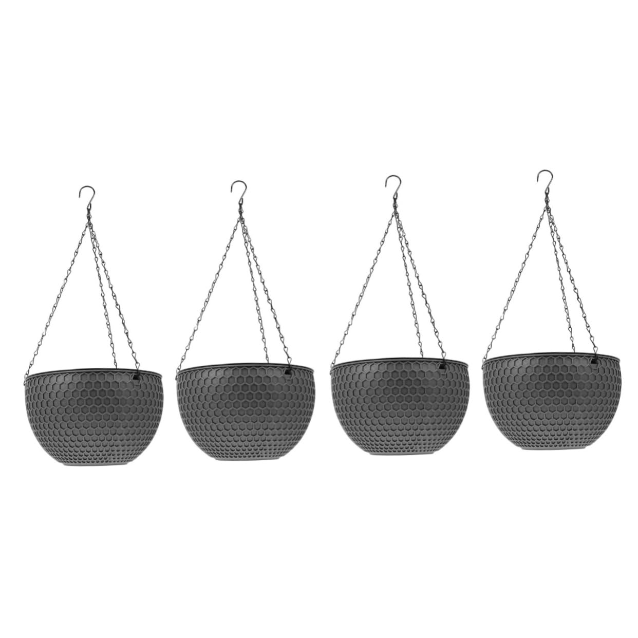 YARNOW 4 Piezas Maceta decoración Colgante garfio Jardinera de Pared Interior jardineras Grandes Aire Libre Jardinera Planta macetero de balcón Jardinera de jardín el plastico
