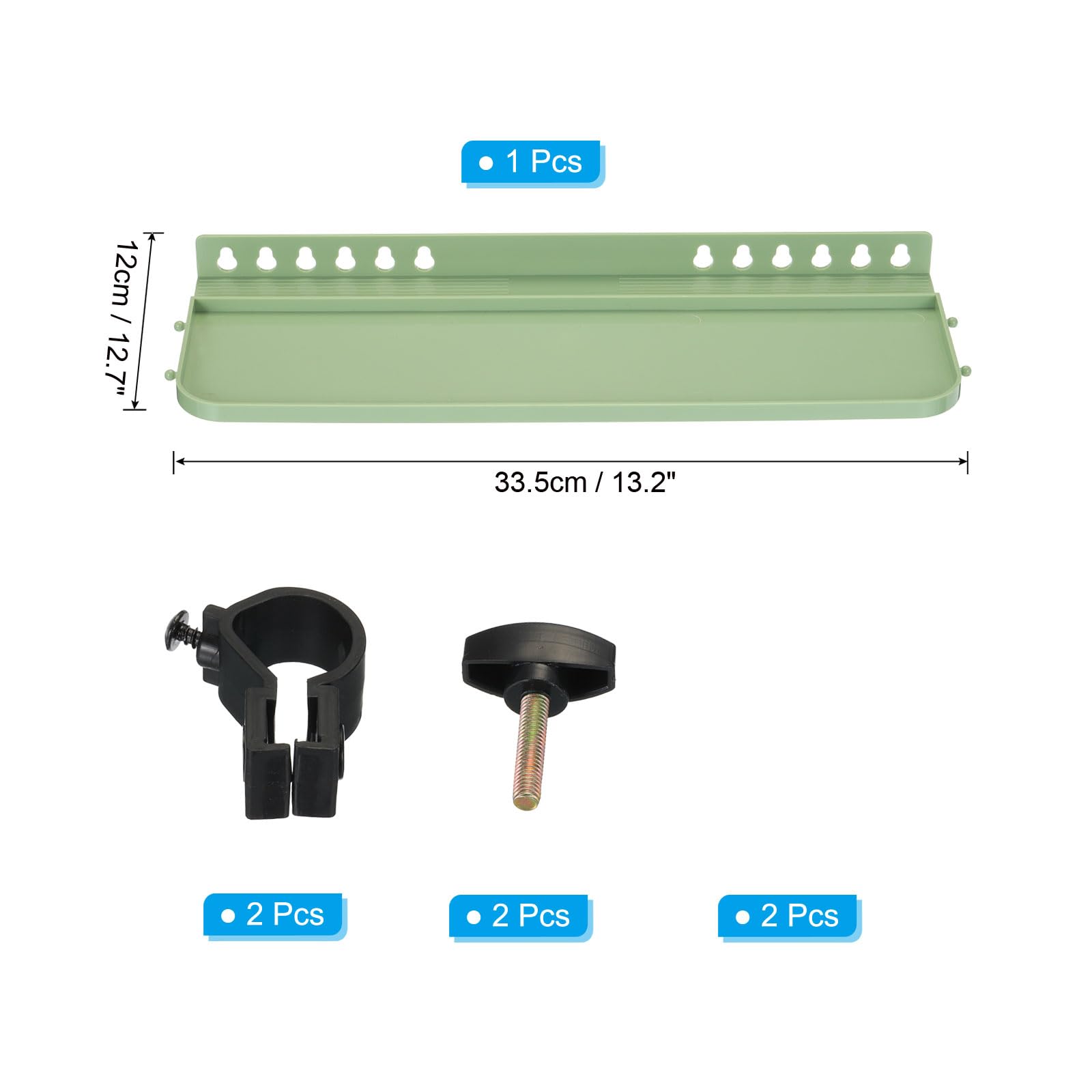 PATIKIL 34x12cm Easel Tray Replacement, Detachable Easel Tray Attachment Easel Tray Shelf Plastic for Artists Painting Brushes, Green - Image 2