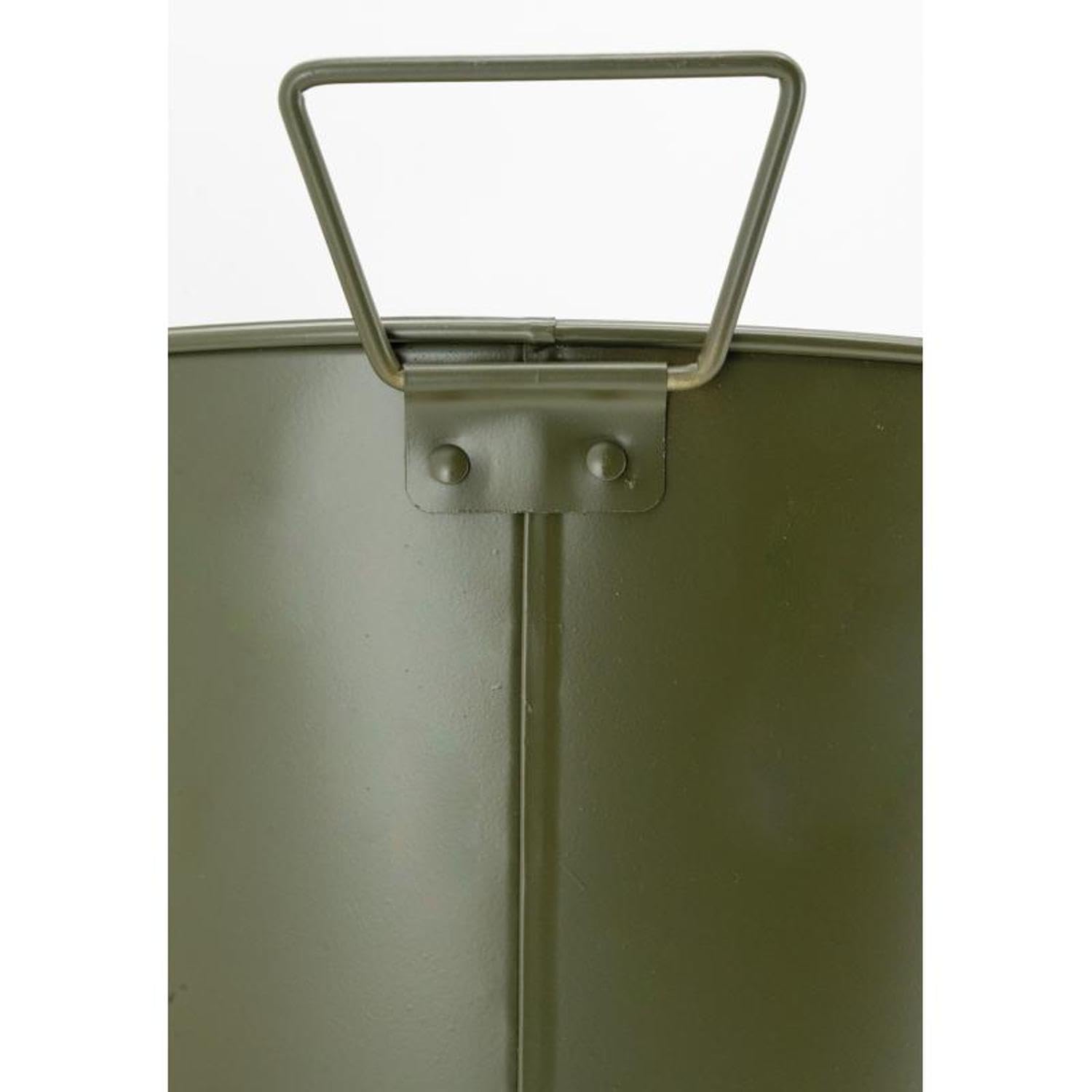 AUBRY GASPARD - Bassine Métal Kaki Cargo - Style Industriel/Vintage - 51 x 38.5 x 23 cm - Contenance 20 L - Finition Mate - 2 Anses Mobiles - Usage Intérieur/Extérieur Jardin Maison