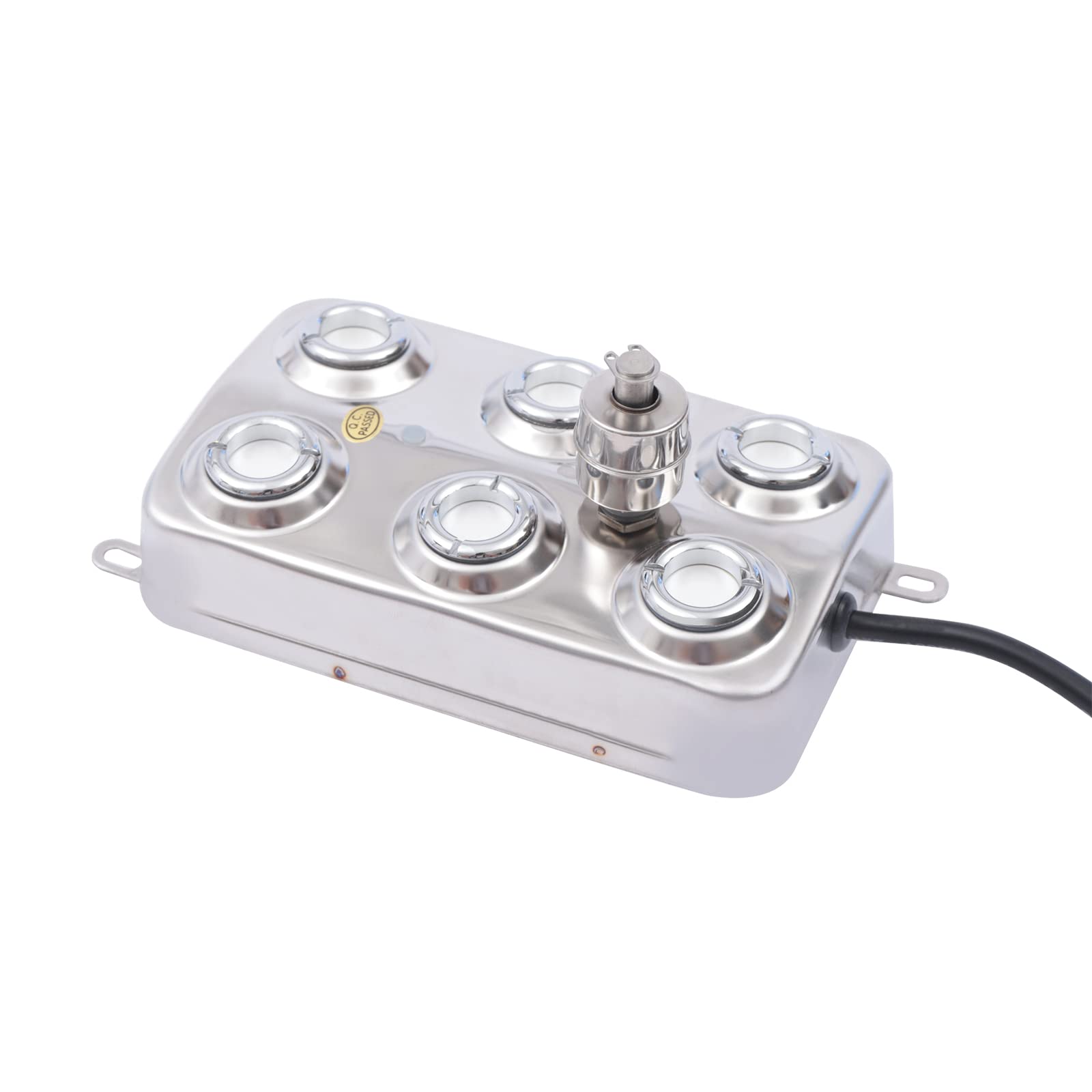 6 Head Ultrasonic Fogger Mist Maker, 6.61LBS/ H Mist Maker Fogger Stainless Steel Mister with IP67 Waterproof Housing, 200W Pond Fog Machine for Pond Aquarium Rockery Water Fountain Pond