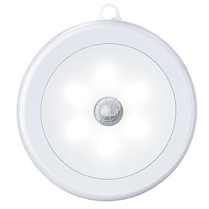 Hoteon Motion Sensor Light, Battery Powered LED Sensor Light for Home with On/Auto/Off Switch, Cordless Magnet Wall Light for Stairs, Hallway, Kitchen, Cabinet, Cold(1 Pack)