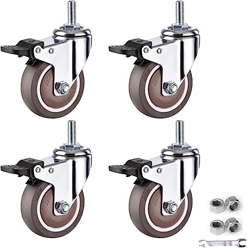 Castor Wheels,Swivel Caster Wheels for Furniture,M12x25mm Th...