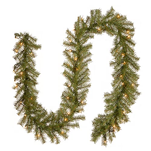 9-Foot Pre-Lit Artificial Christmas Garland, Green Norwood Fir - White Lights (Plug In)