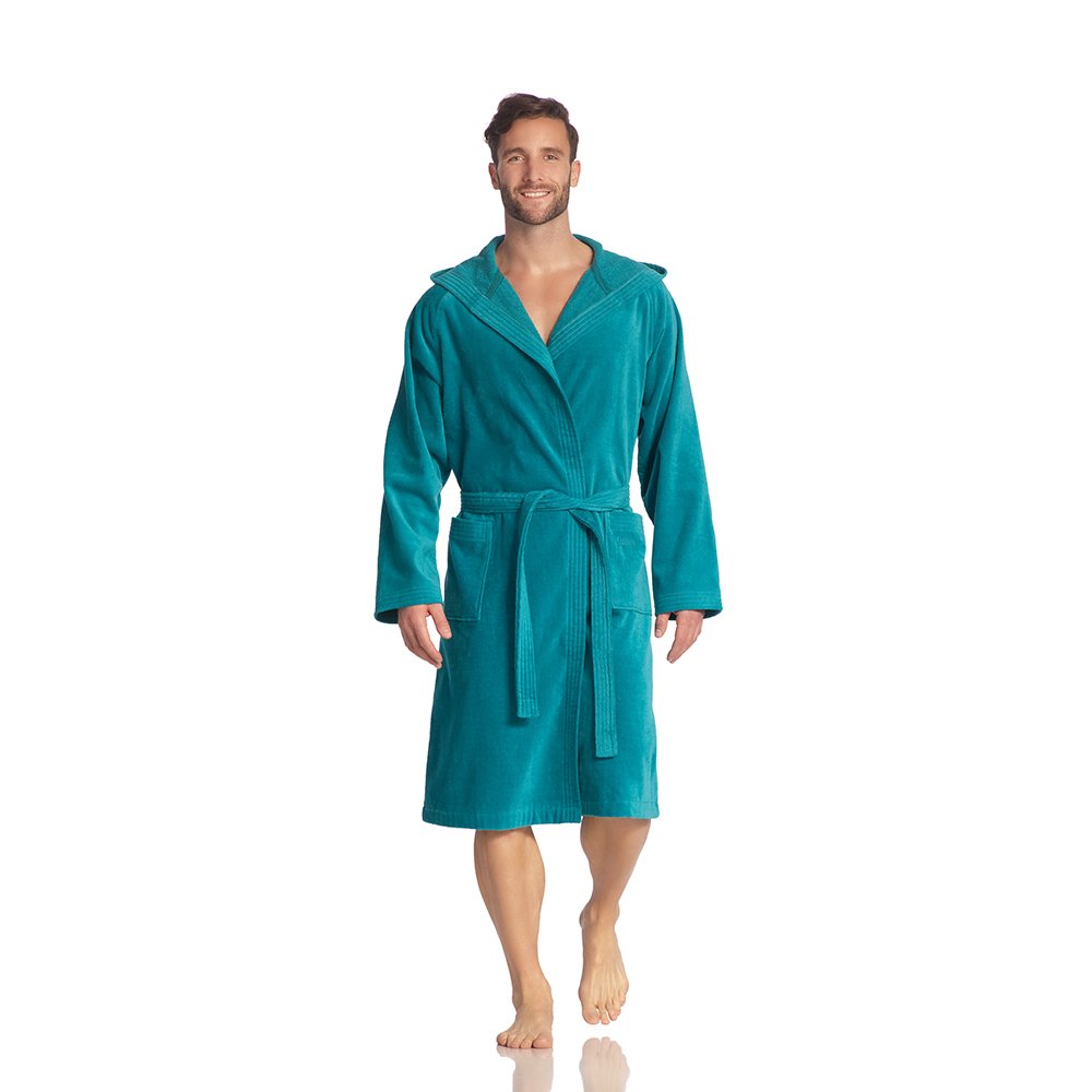 Vossen Bademäntel unisex Kapuzenmantel Texas lagoon – Weiß