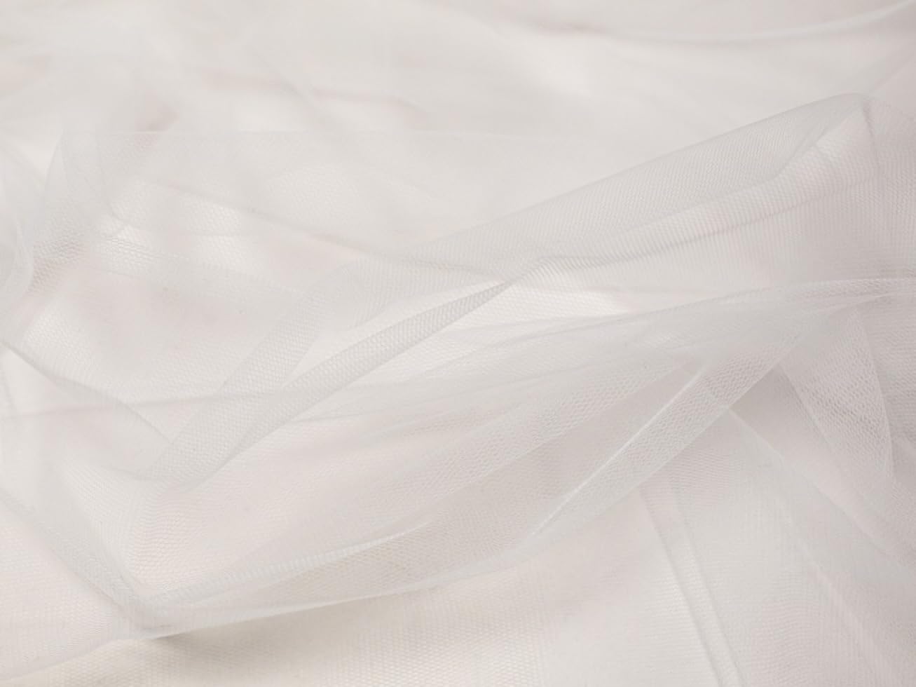Soft Bridal Veiling Tulle Net Fabric Silk White - per metre