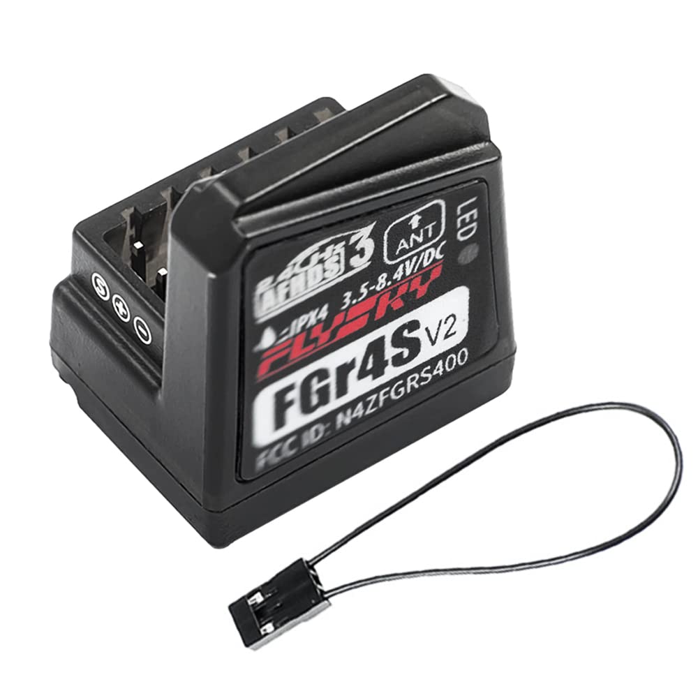 Récepteurs de spectre 4 canaux 2,4 G FGR4S V2 RC Récepteur compatible avec FrSky NB4 pour voiture télécommandée 1/10 / Aviron / Crawler