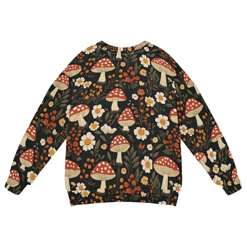 JUNZAN Mushroom Flowers Little Girls Pullover Hoodie Fleece Kids Pullover Hoodie Camping 4T2