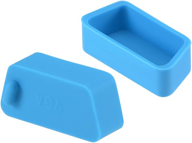 sourcing map 10pcs VGA Port Cover Silicone Anti Dust Protectors Cap for DB9, Blue