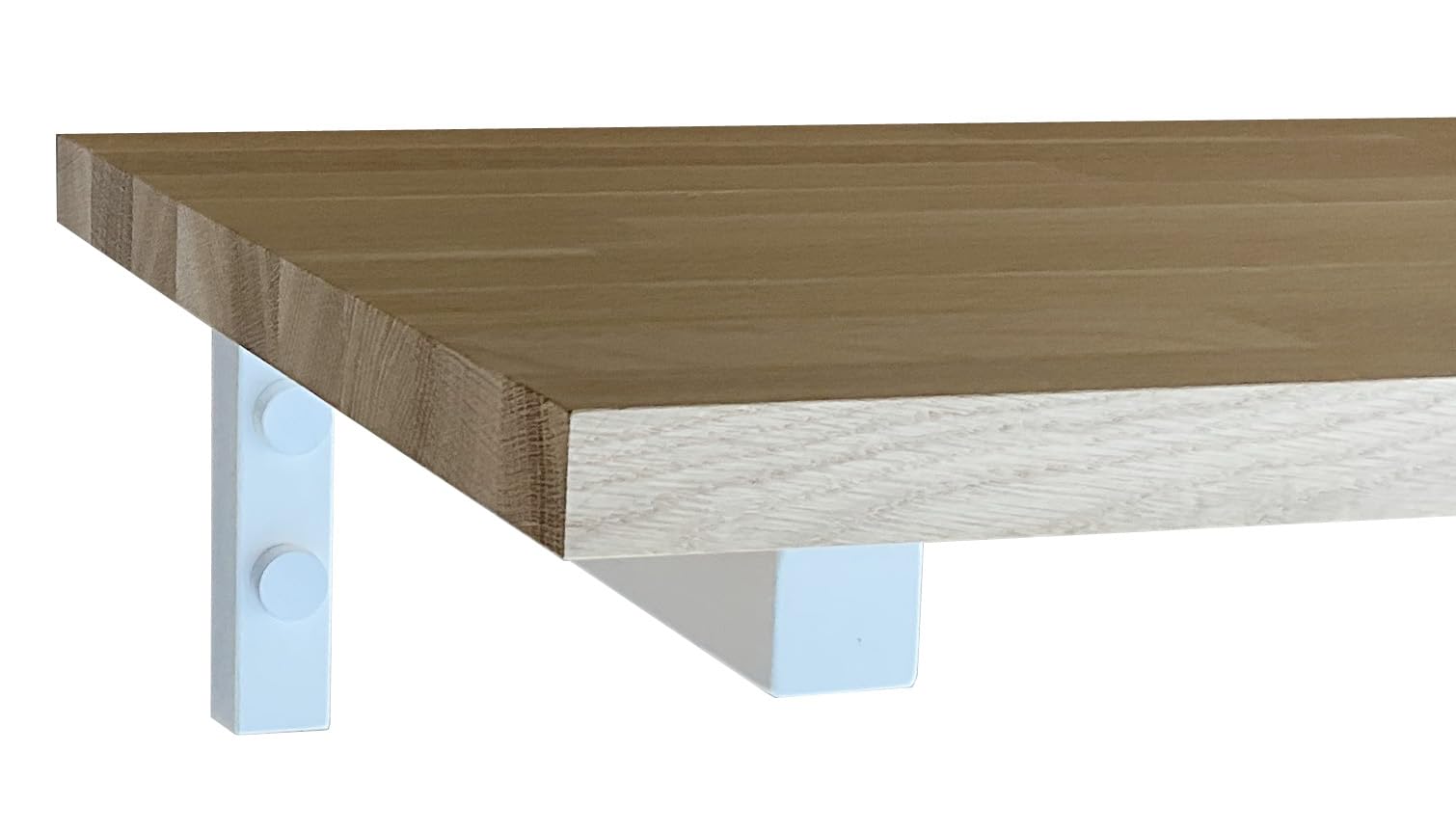 Waschtischkonsole Wandkonsole Stahl weiß L-Form 2 Stück (450x150mm)