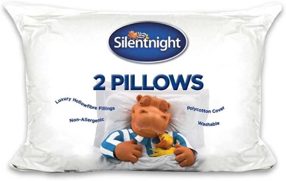 Silentnight Essentials Collection Pillow, White, Pack of 2