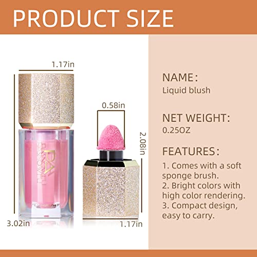 Dageda 2Pcs Liquid Blush,Soft Cream Blush Makeup,Matte Beauty Blush With Cushion Applicator For Cheek,Eyes,Lip,High-Pigmented Natural Looking,Long-Lasting Velvet Face Blush For Women Blush Makeup #TOP6