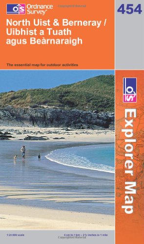 OS Explorer map 454 : North Uist & Berneray / Uibhist a Tuath agus Beàrnaraigh