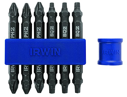 Irwin Tools Impact Performance Series Double-Ended Screwdriver Power Bit, Assorted, 2 3/8-Inch Length, 6-Piece Set With Magnetic Screw Hold Attachment (1903523) #TOP11