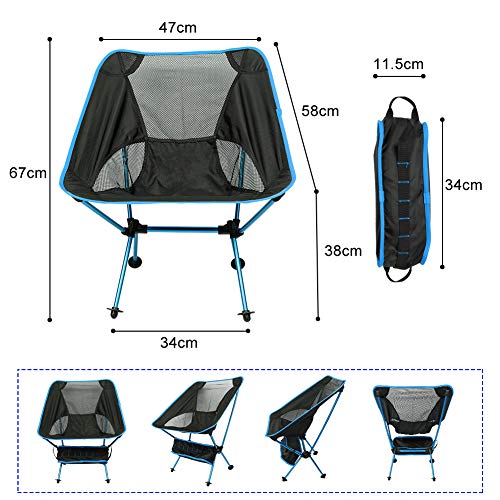 アウトドアチェア キャンプ用品 Linkax コンパクトチェア アルミ合金&軽量 最新1000Dポリエステル生地 耐荷重150kg 専用ケース付き (キャンプ椅子） 3枚目