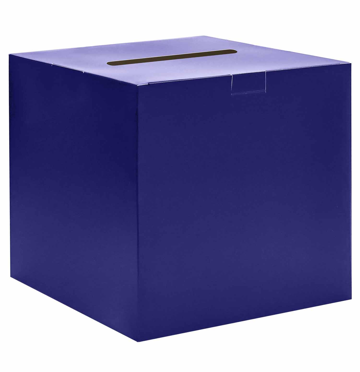 SietDESEO Blue Card Box for Party 9.8" x 9.8" Large Gift Card Box Holder for Wedding Reception Baby Shower Birthday Graduation Card Box