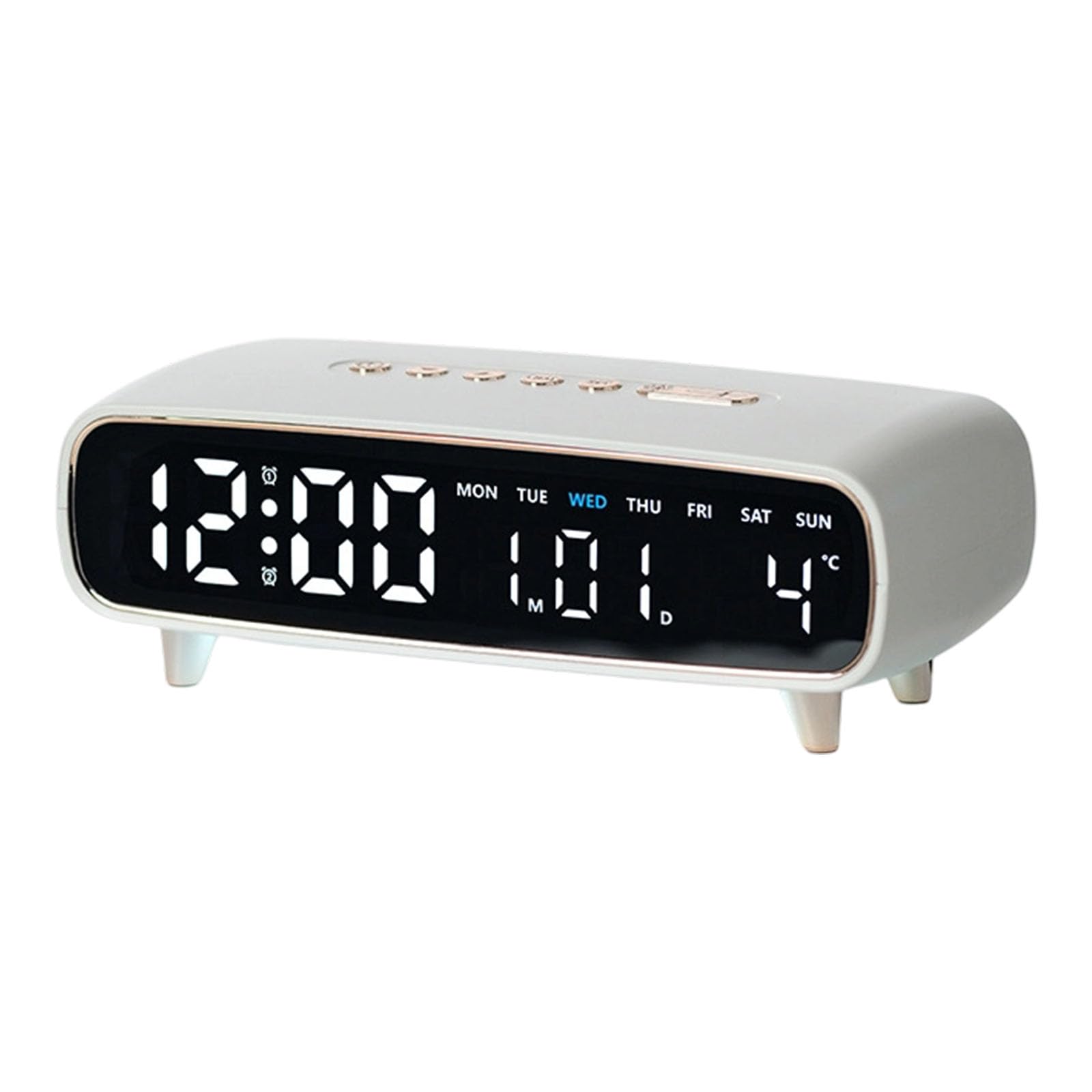 Msioytog LED Alarm Clock with Bright Backlight Multiple Alarms Calendar and Temperature Display for Bedside Table Multifunction Alarm Clock