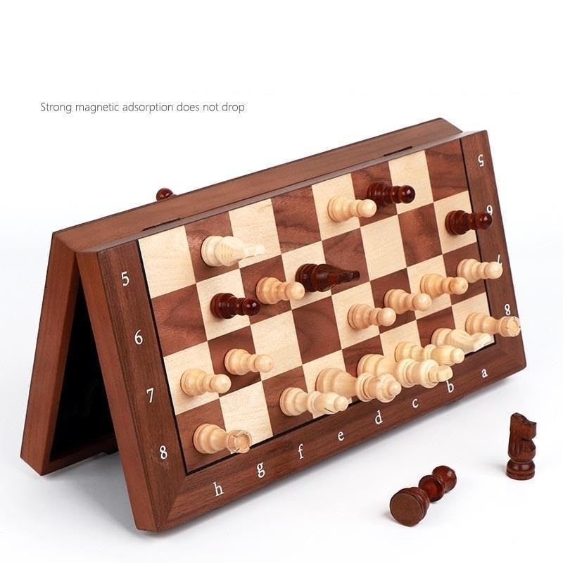 Jeu d'échecs magnétique Jeux de société Bois Pliant échecs