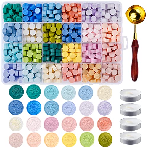 Perles de cire pour sceaux 24 nuances Morandi pour sceller les bouteilles de vin