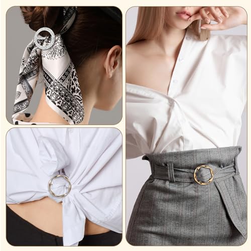 10 Pcs Scarf Ring and Slides for Scarves T Shirt Tie Clips for Women shirt clips for women clothing Shirt Waist Cincher Clips Tightener for Loose Tshirt Clothes Scarf Buckle4