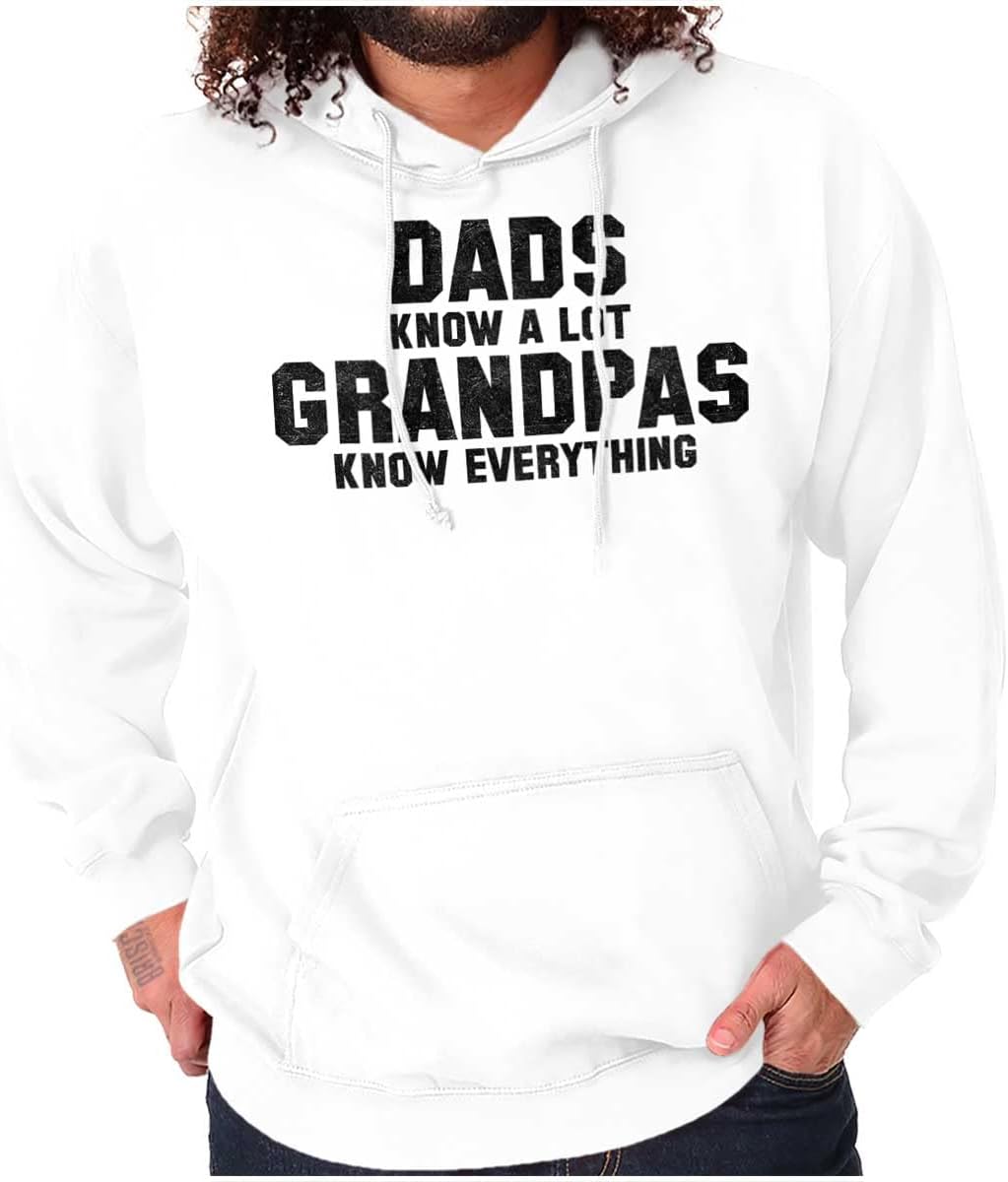 Brisco Brands Grandpa Knows Everything Grandfather Hoodie Hooded Sweatshirt Men