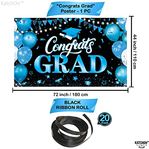 Image of Graduation Decorations 2026 Congrats Grad Banner - 72x44 Inch, Congratulations Backdrop | Graduation Banner Blue and Black Grad Party Decorations Class of 2026 Decorations, KatchOn
