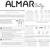 ALMAR Baby Sicherheitsbarriere 61-68 cm schwarz | Einfache Montage ohne Schrauben für Türen, Flure oder Treppen für Kinder oder Haustiere | Weißer Zaun mit selbstschließender Schwingung auf beiden