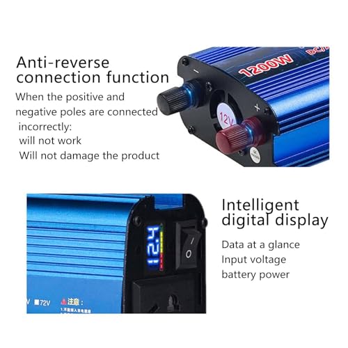 Convertisseur voiture 1200W intelligent 60V-220V pour charger votre PC - 6
