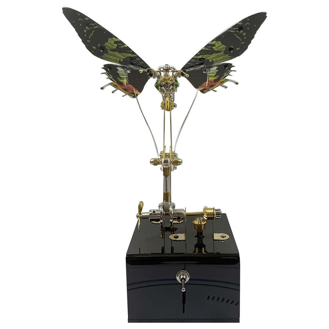 3D Metal Puzzle Mechanical Butterfly Music Box Model Kits DIY Handmade Crafts for Adults Steampunk Insect Puzzle 2025 Creative Gift for Christmas & Birthday - 300+PCS (Green)