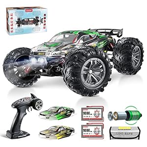 Hosim 2845 Brushless 60+ KMH 4WD High Speed RC Monster Truck, 1:16 Scale RC Car All Terrain Off-Road Waterproof 2.4GHZ Hobby Grade Remote Control Vehicle for Adults Children(Green)