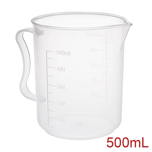 Miniatura 9 de uxcell Taza de medición 10.1 fl oz PP plástico graduado vaso de precipitados transparente con mango para líquidos de cocina de laboratorio 3 unids