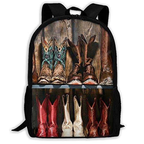 Hdadwy Botas de Vaquero Mochila para Adultos con Estampado de tablones de Madera rústica