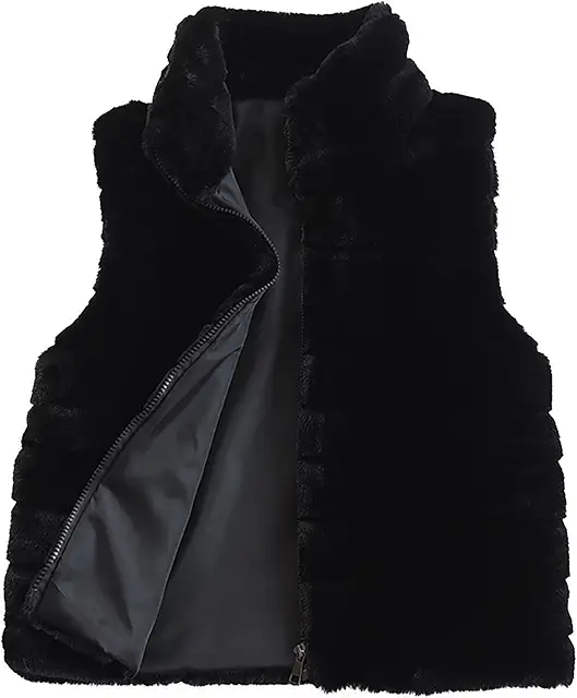 Gilet Femme Sans Manches en Fausse Fourrure - Manteau Court Hiver Élégant Grande Taille