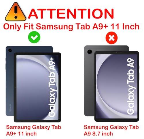Image of ProElite Cover for Samsung Galaxy Tab A9 Plus 11 inch Case Cover, Smart Flip Case Cover for Samsung Galaxy Tab A9+ 11 inch Translucent Back with Stylus Pen, Grey
