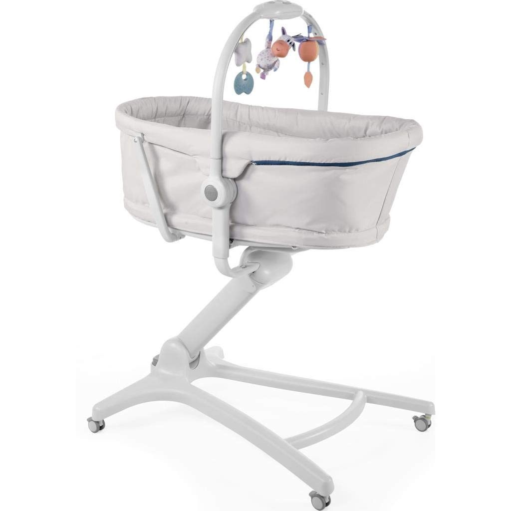 Boppy Chicco Baby Hug 4en1 Berceau Multifonction pour bébé 0 Mois - 15 kg, lit bébé, Chaise Haute et Chaise de Table, avec Barre de Jeu, Dossier inclinable, Hauteur réglable et 4 Roues