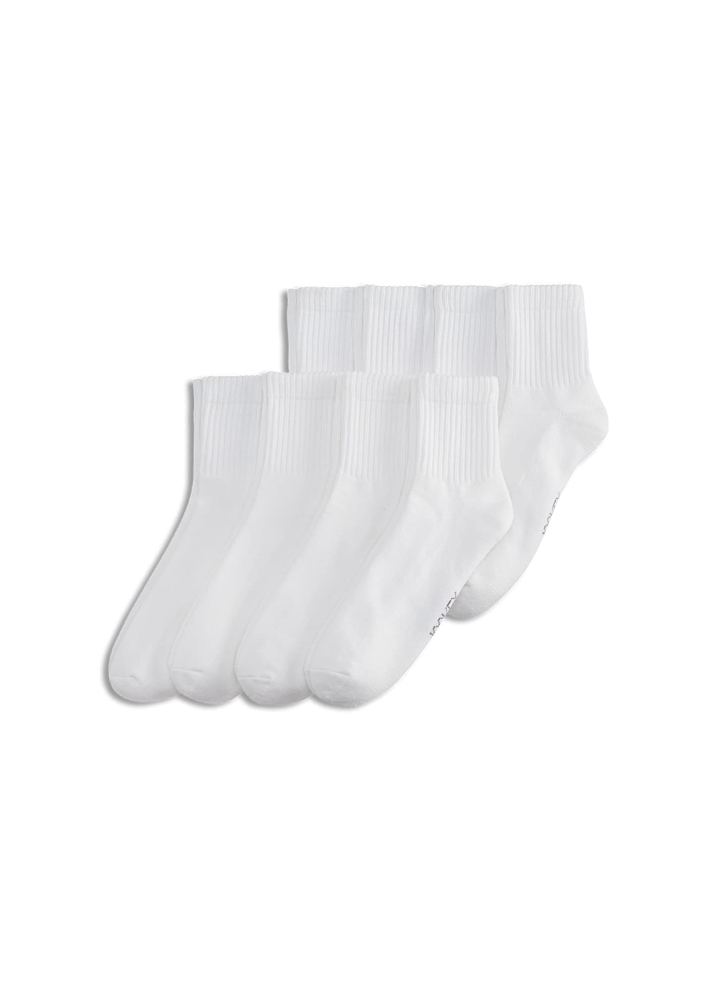 Jockey Men's Socks Men's Essentials Quarter Socks 8 P, White, 1215