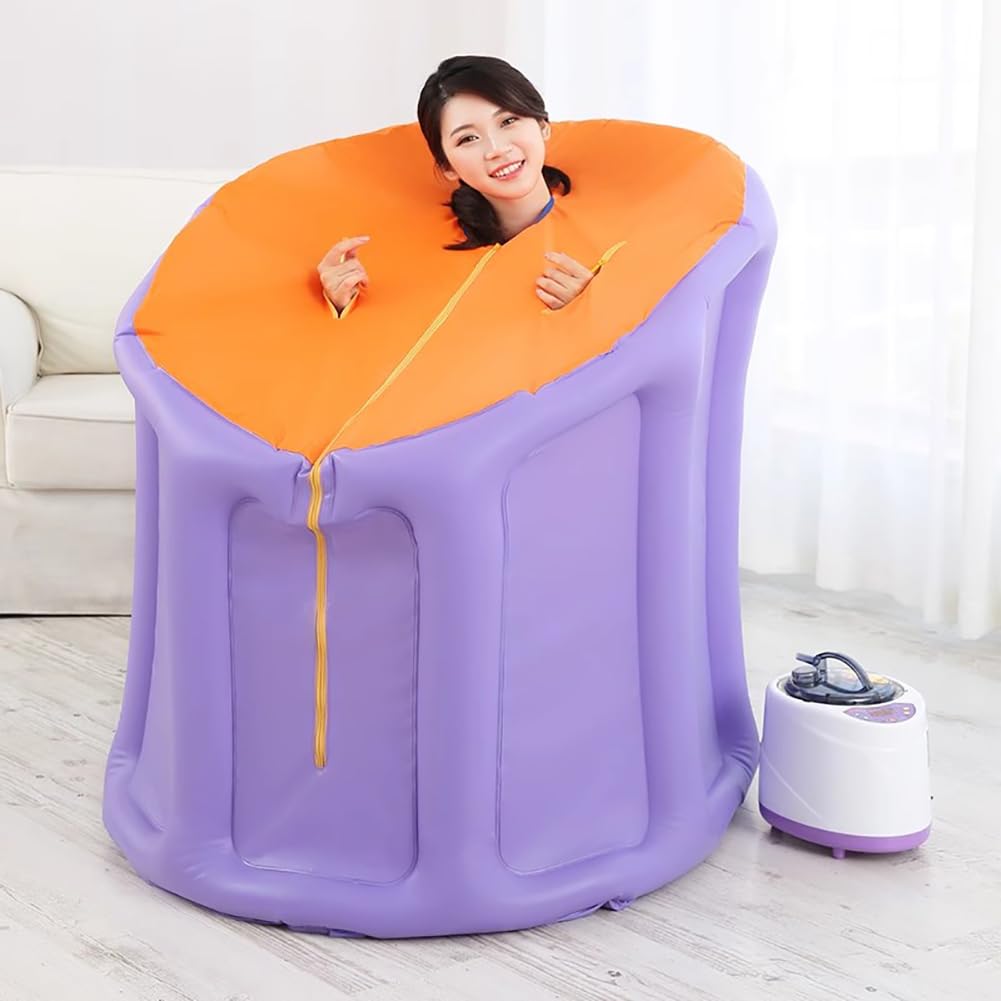 Sauna À Vapeur À La Maison Gonflable avec Moteur À Vapeur 4L 2000W, Sauna Portable Spa avec Minuterie Et Contrôle De La Température, Vapeur Pliable Complet du Corps, Violet