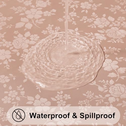 Image of Smiry Heavy Duty Vinyl Fitted Tablecloths for 4 Foot Rectangle Tables