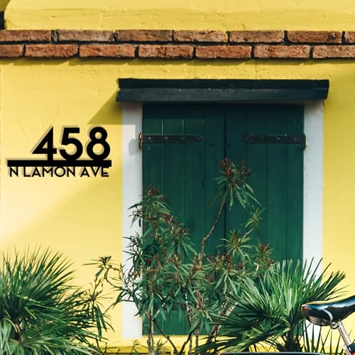 Image of Personalized House Number Custom Metal Address House Numbers Modern House Number Sign for Outside