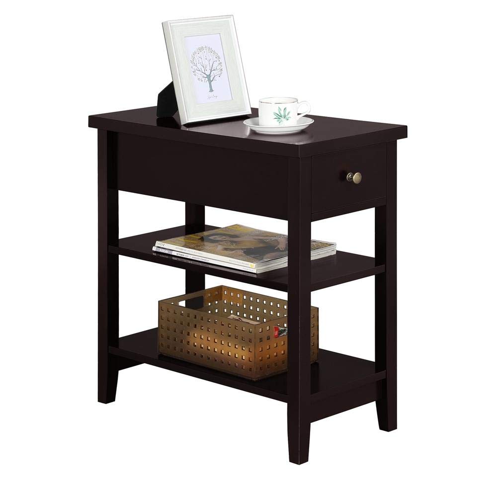Buy Yaheetech Nightstand Bedside Table with 2 Shelves 1 Drawer Sofa