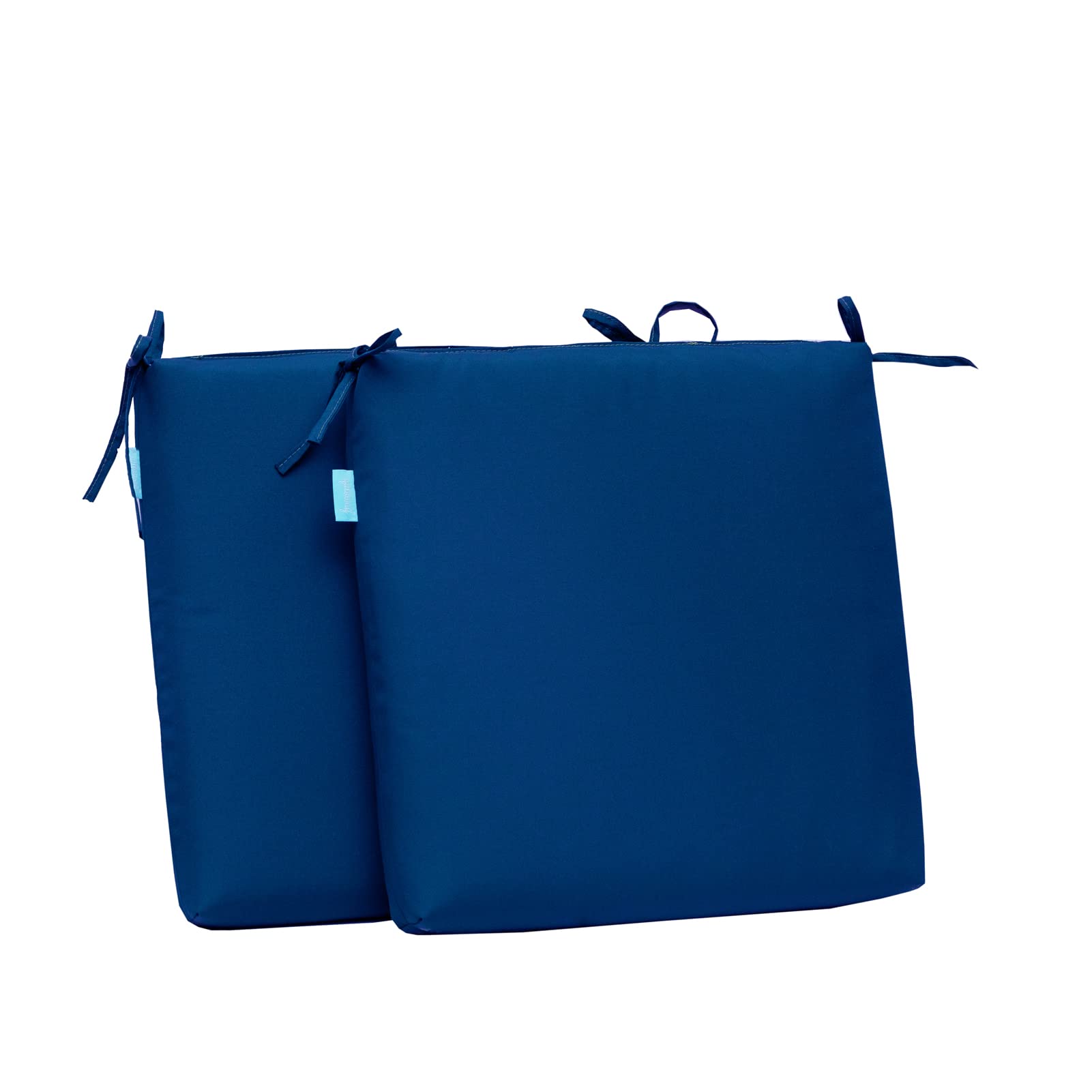 QILLOWAY Outdoor Indoor Seat Cushions, Square Foam Dining Chair Pads,All Weather, 17"x17"x3",2 Count (Royal Blue)