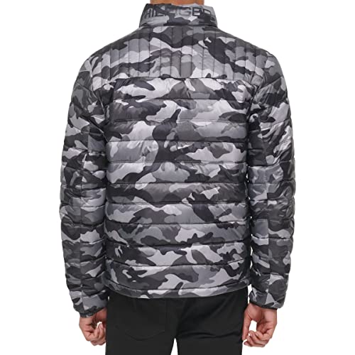 Image of Tommy Hilfiger Mens Embroidered Logo Puffer Jacket