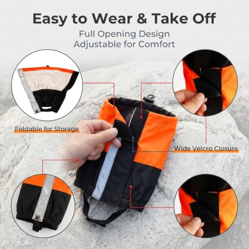 Image of GUSTAVE waterproof adjustable leg gaiters for gardening hiking lawn trimming yard work with coated fabric protection and full leg coverage