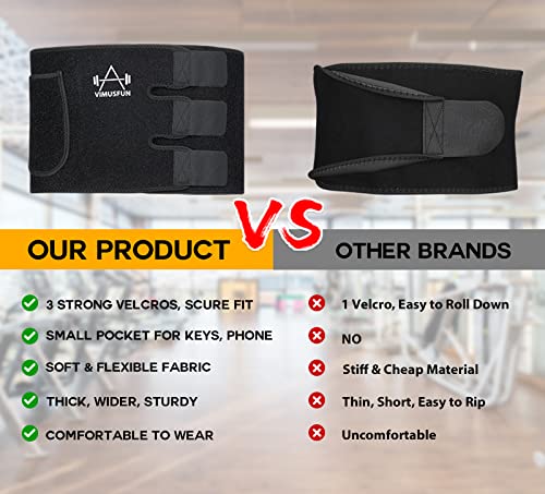 Vimusfun Waist Trimmer Belt Men Sweat Band Waist Trainer For Women Lower Belly Fat Tummy Stomach Wraps Waste Trainers Low Back Support Small/Medium/Large/Plus Size Black #TOP2