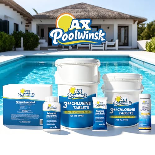 Image of 3 Inch Chlorine Tablets 50 lbs, 99% Trichlor, 90% Available Chlorine, Slow Dissolving Stabilized Pool Sanitizer, Kills Bacteria & Controls Algae for Swimming Pools - 50 Pound
